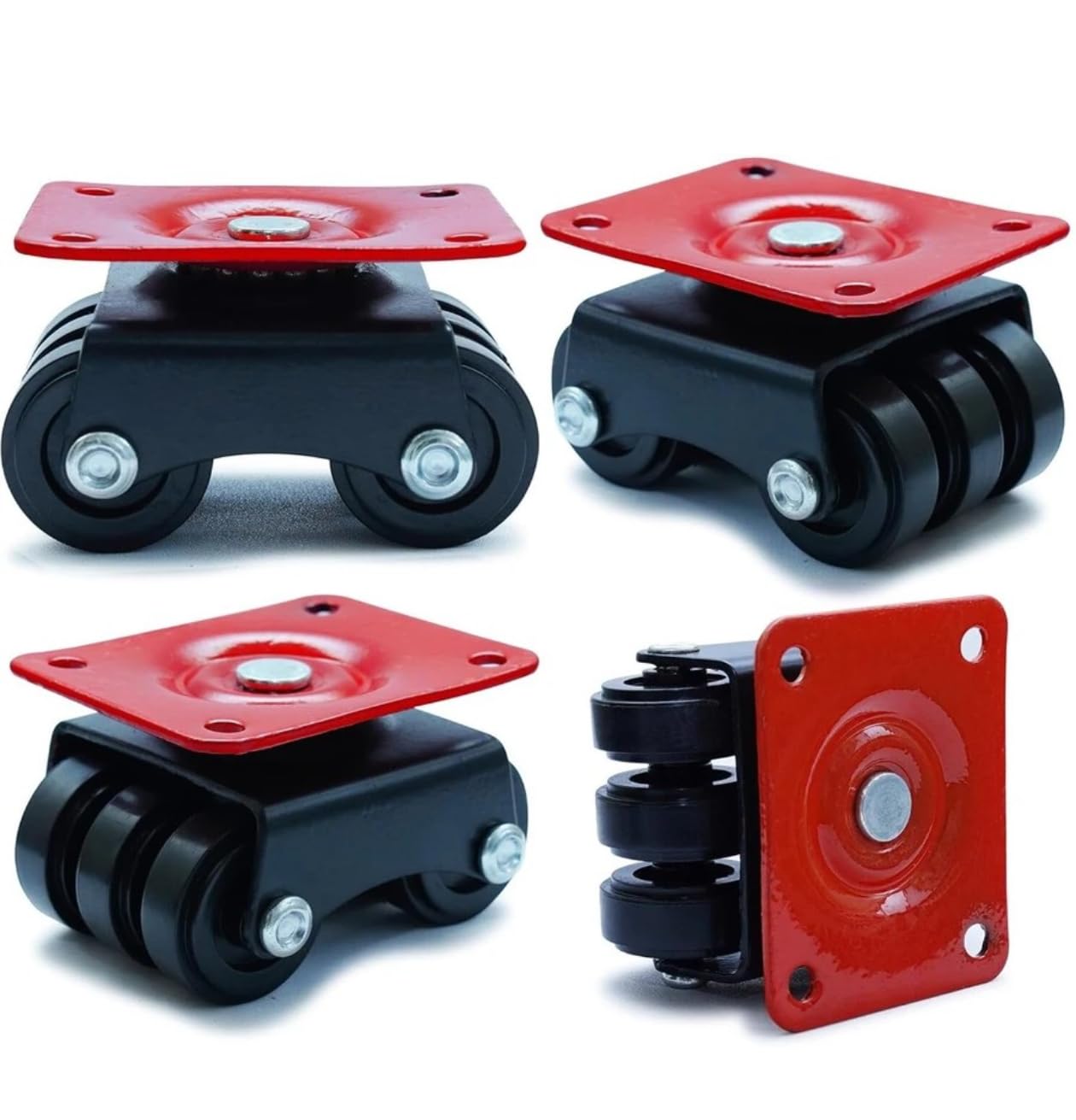 SPYLOCK Heavy Moving Caster Wheel with Bearing for furniture, Table, Trolley, Sofa, Bed, moving Heavy Duty Wheel Orange Pack 4