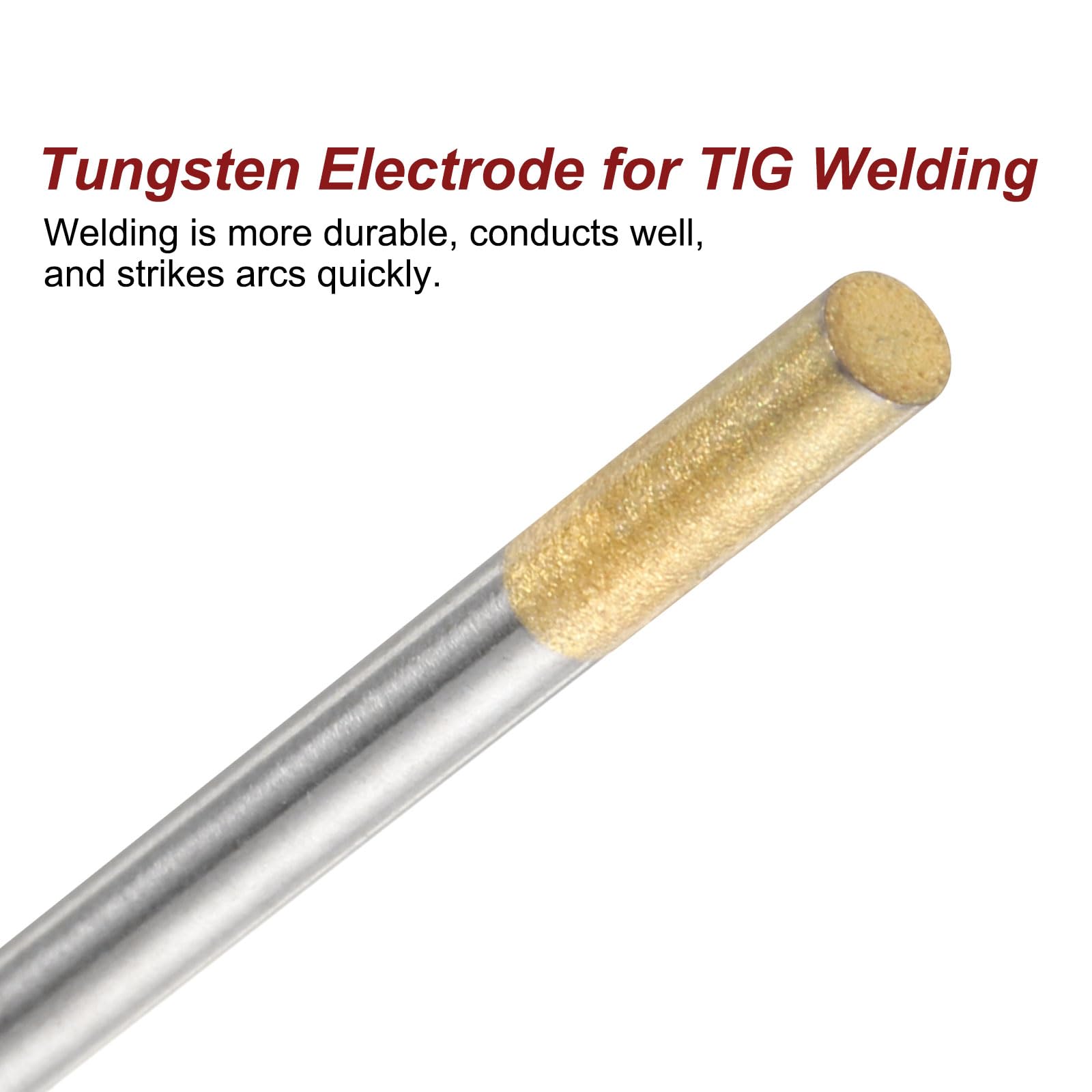 QUARKZMAN 10 Stück TIG Schweiß Wolfram Elektroden 3/32" x 7" 1.3-1.7% Lanthan Für Edelstahl Schweißen Aluminium Magnesium Legierung Schweißen Industrie Fertigung Goldton WL15