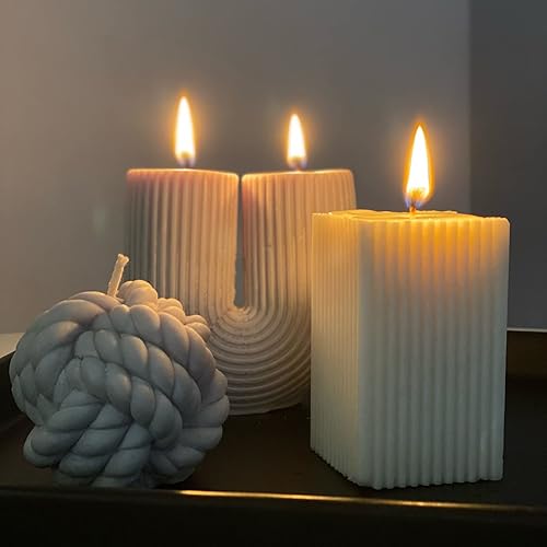 Miniatura 4 de Paquete de 2 moldes de silicona para velas, molde de bola de lana gruesa 3D y molde de bola de lana fina, molde de fondant con diseño de bola de