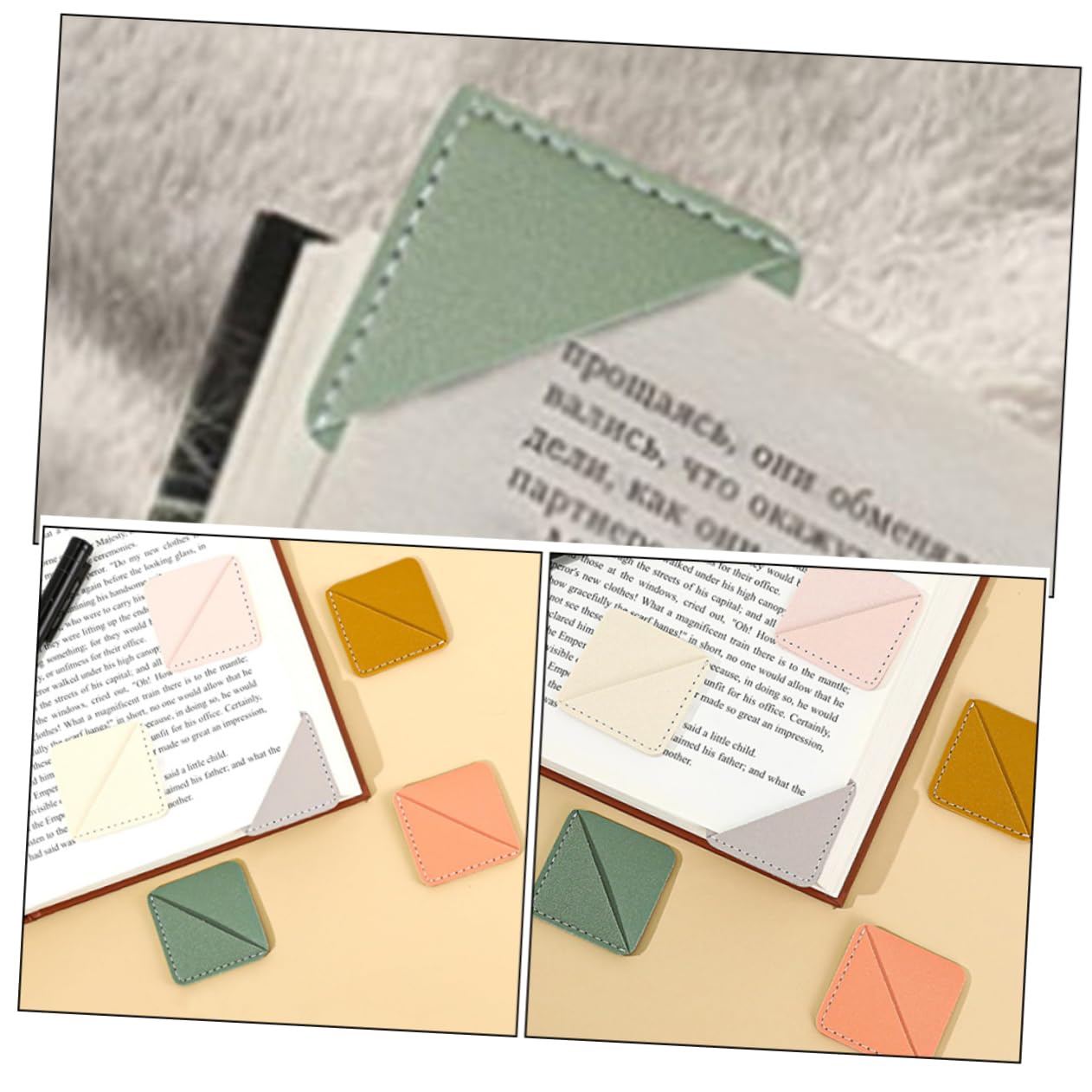 SHINEOFI 12 Piezas Marcador Cuadrado Marcador De La Página De La Esquina Para El Amante De Los Libros De Página Para El Lector De Libro De Lectura Pu
