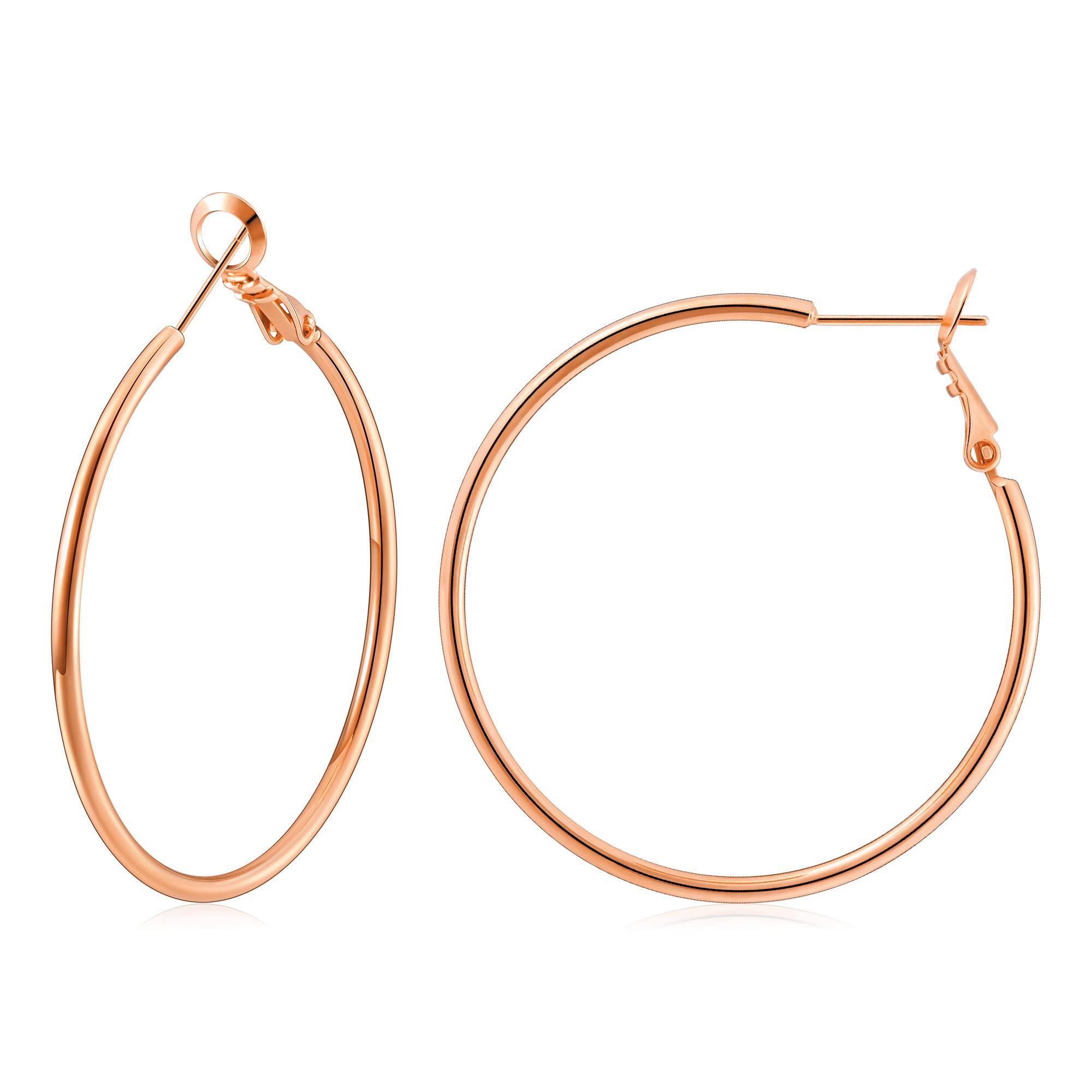 Gacimy Gold Hoop Earrings for Women, 14K Gold Plated Thin Hoops