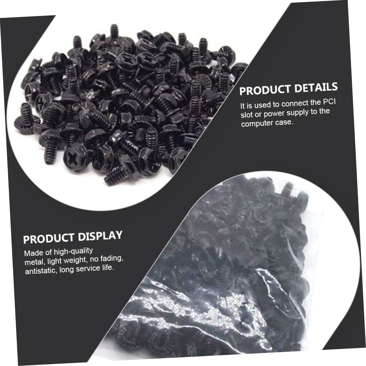 100Pcs Mounting Screw Kit for Pci Slots Fasteners for Power Supply and Computer Cases Design for Quick Installation Durable Computer Accessory
