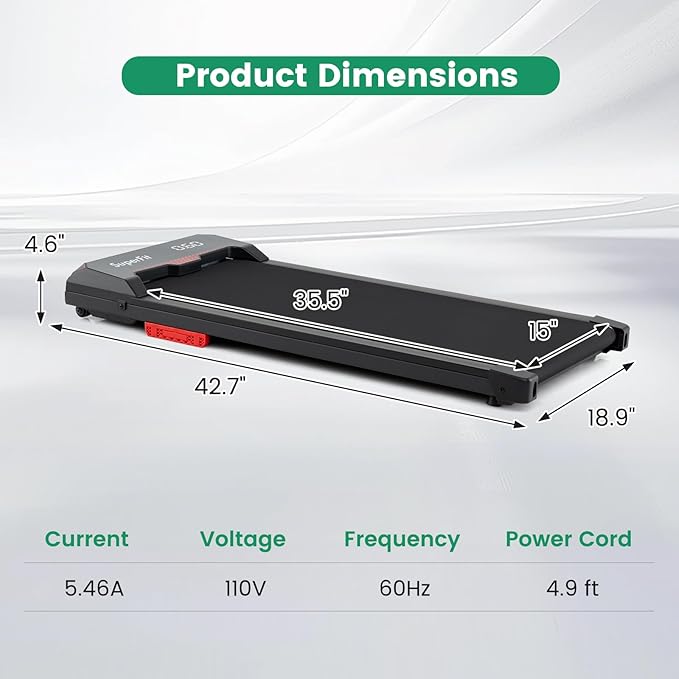 Caminadora Eléctrica Portátil 2.5HP con Display LED y Control Remoto, Negra miniatura 6
