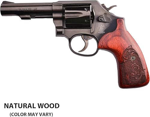 Miniatura 5 de Altamont - S&W K and L Round Revolver Grip  Altai Round Butt to Square Butt Conversion Grip  Empuñaduras de madera real para revólveres redondos S&W