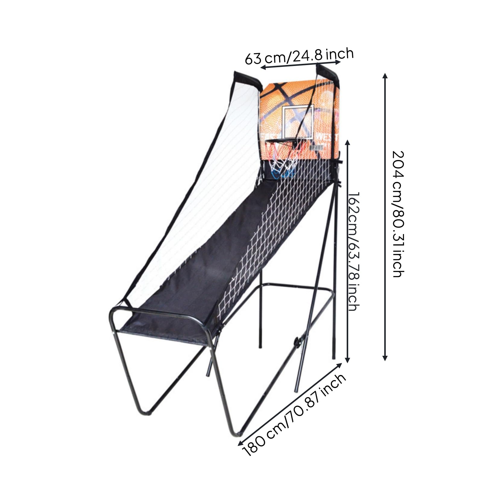 Generic Canestro da Interno Canestro Basket Tabellone Pannello Rete Elettronico con Struttura Robusta E Pannello MDF con Nera Inclinata Adatto per Allenamento Gioco in Casa Relax