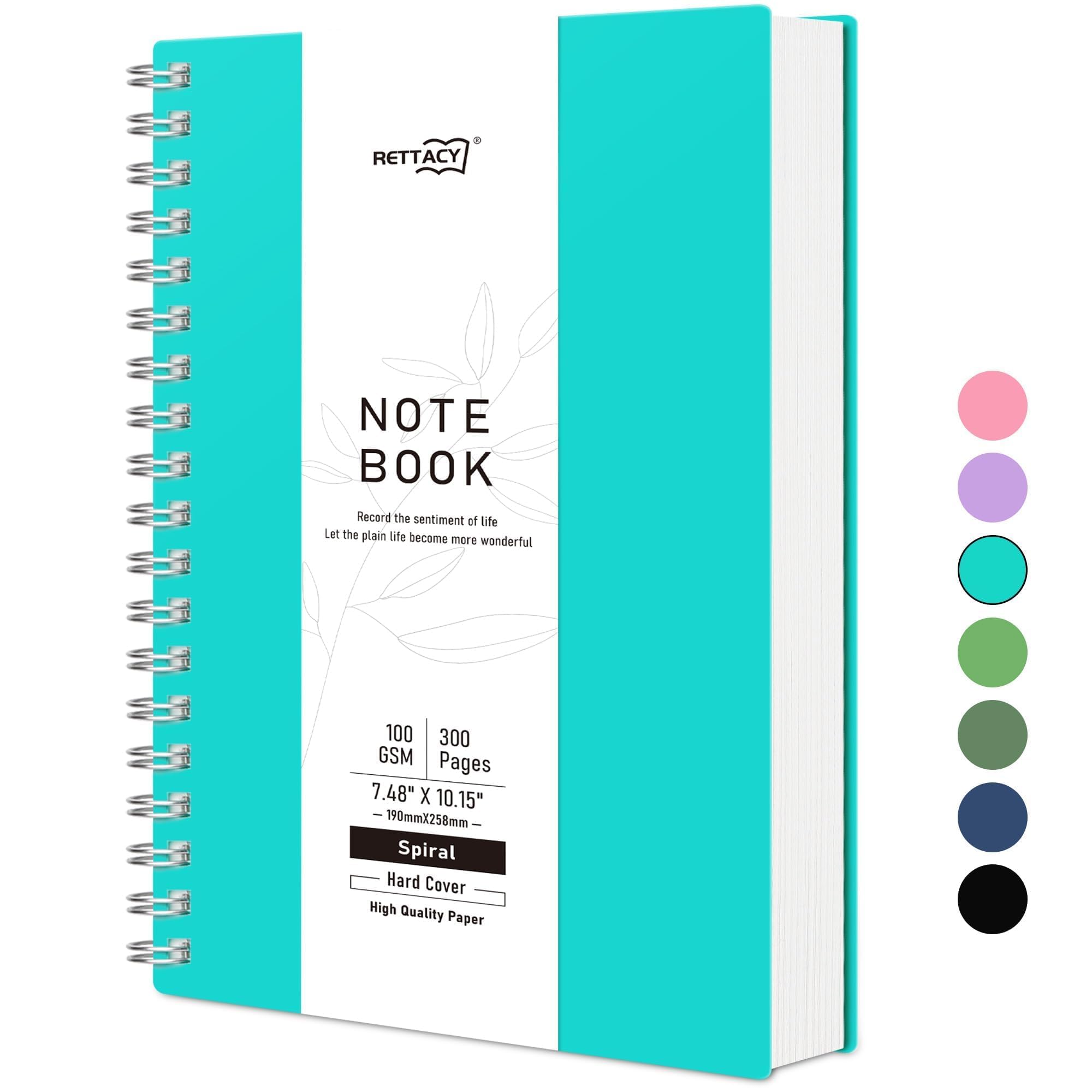 RETTACY B5 Dotted Notebook, Bullet Dot Grid Journal, Wirebound Spiral Notebooks 300Pages /150 Sheets for Writing,100gsm