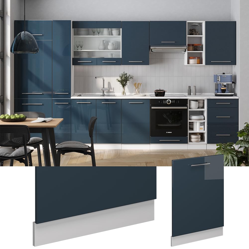 Vicco Panel przedni zmywarki "Fame-Line", Ciemnoniebieski połysk, 60 cm | BP Antracyt, à combiner avec d'autres modules de la série Fame-Line