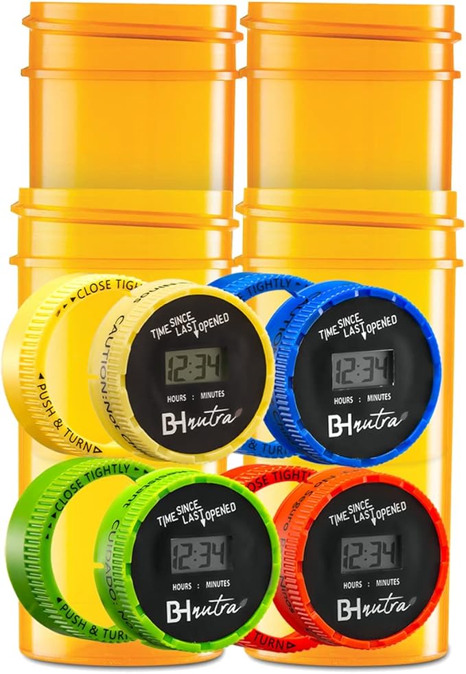 BH NUTRA 4 Pack Time Since Last Opened Child Resistant