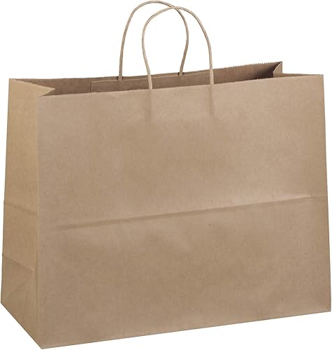 Bagsource - 16 pulgadas x 6 pulgadas x 12 pulgadas  100 unidades  Bolsas de papel kraft café, mercancía, fiesta, bolsas de regalo