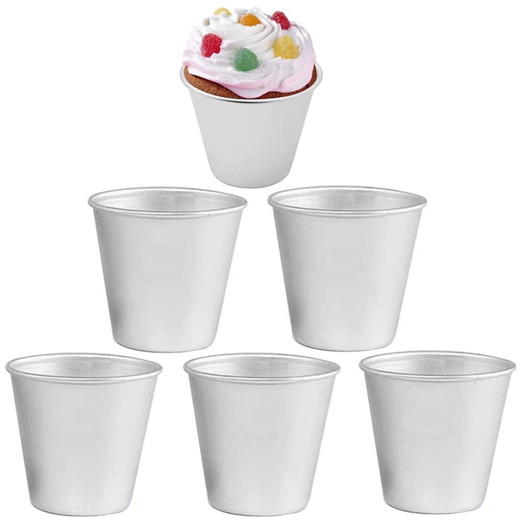Molde de Aluminio Dariol de 36 Piezas, para Hornear Moldes para Crema de Postre Pudín Dariole Molde Antiadherente Redondo para Tarta de Huevo, para Hornear