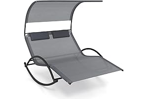 Tangkula Funny Sunny Double Chaise Lounger