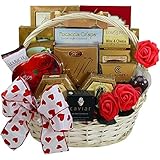 My Gourmet Valentines Day Gift Basket for Him or Her with Caviar, Cheese, Chocolates, Candy and More
