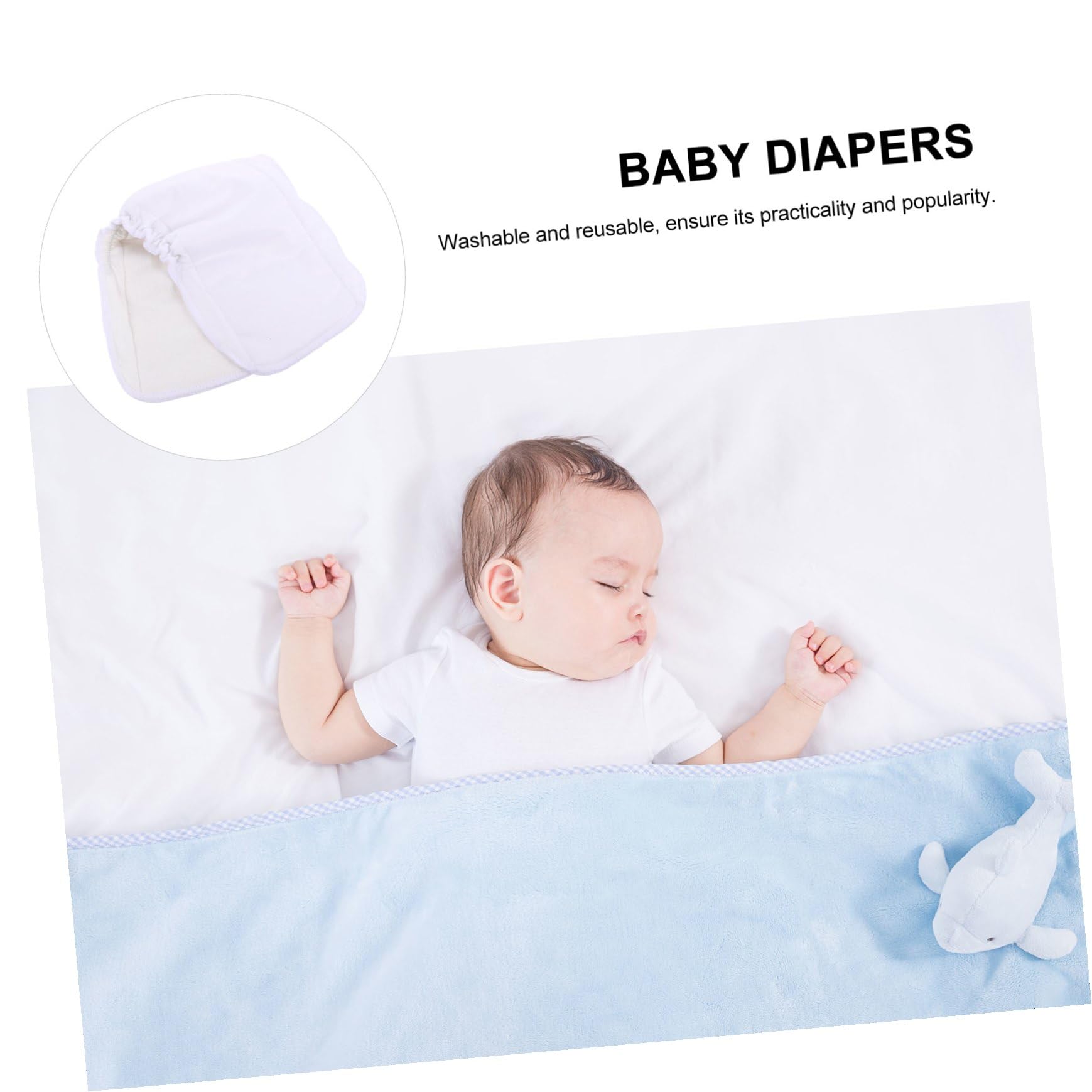 Sosoport 6piezas Pañal Reutilizable Forro De Bambú Insertos De Natural Cómodo y Duradero Absorbente y Lavable