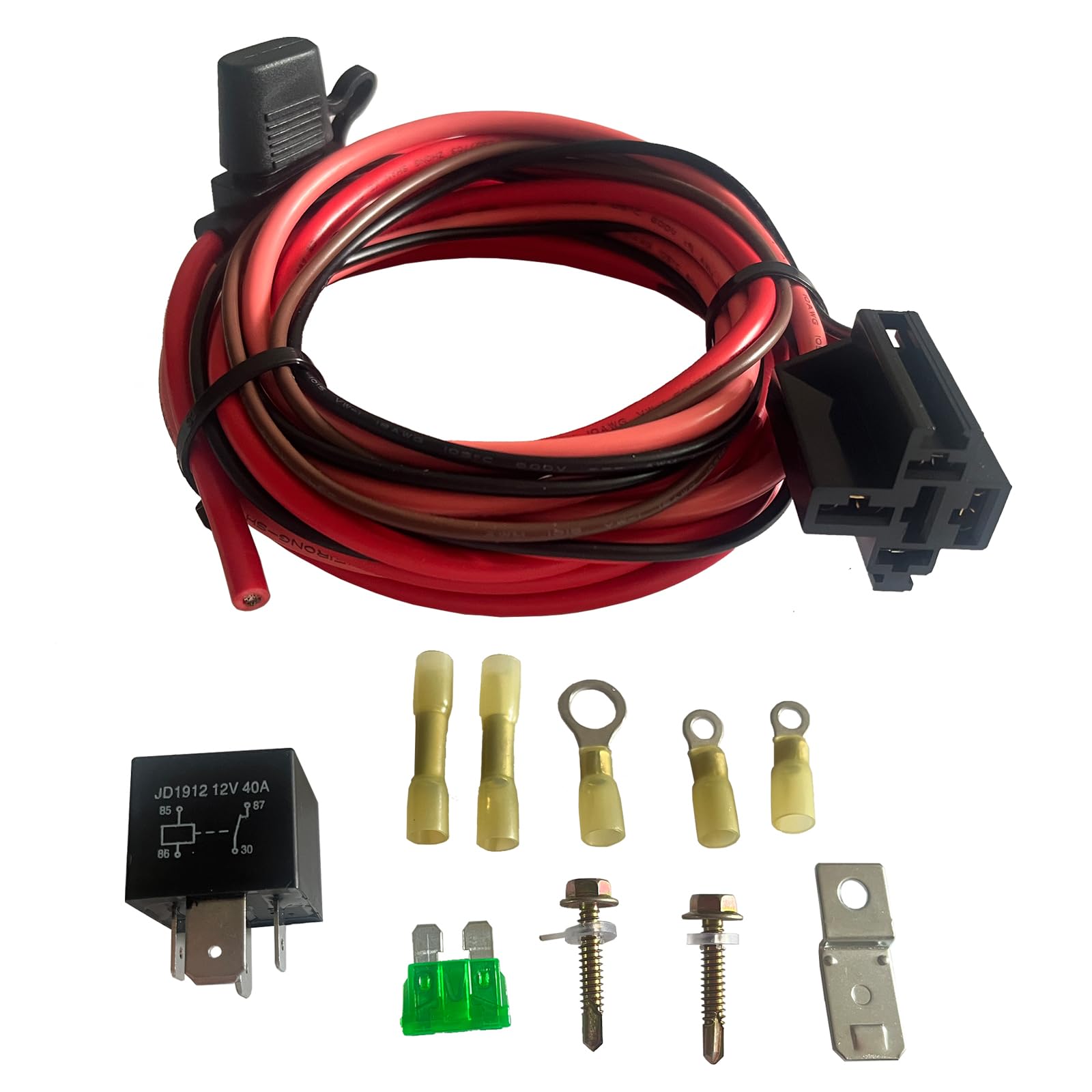 Electric Fuel Pump Relay Kit Fuel Pump Wiring Harness Kit Heavy Duty Long Wires Universal Fit for 12V System P/N 30247 Relay Bypass 40 AMP Waterproof Relay Switch Kit