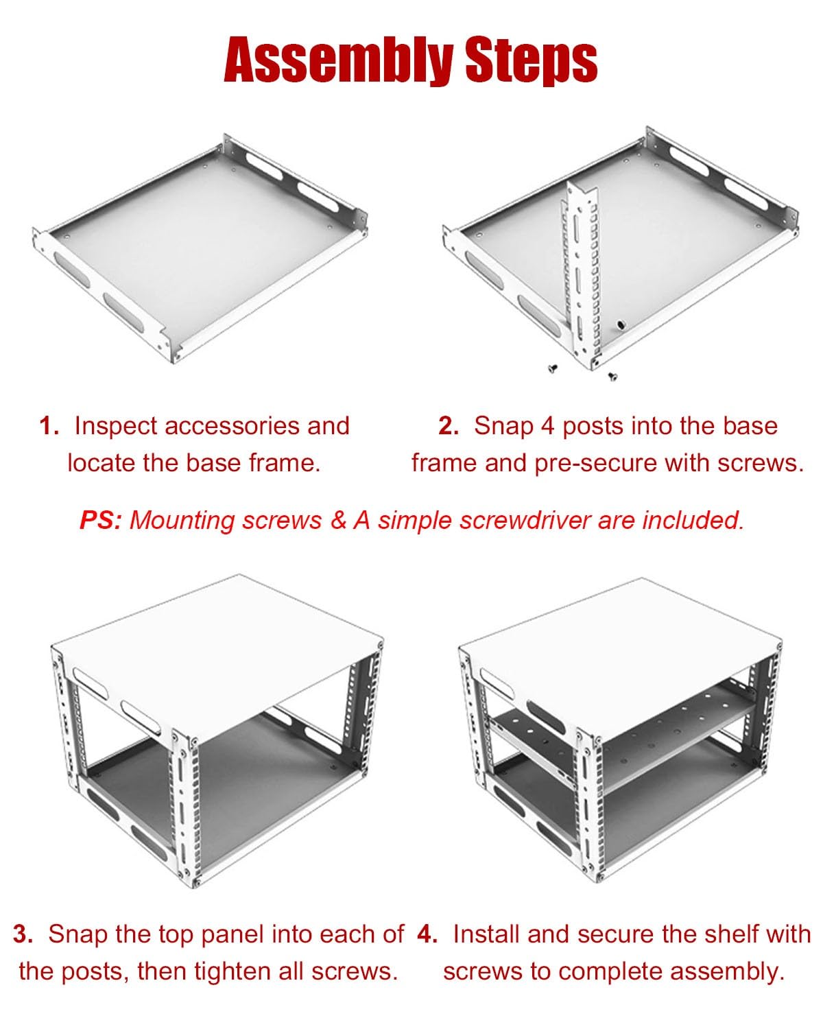 Rack di Rete a Telaio Aperto Rack di Rete a Telaio Aperto 12U con Ripiani Ventilati, Rack in Metallo per Server e Apparecchiature 48 cm, Scaffale per Data Center di Rete(2 tier,D 33.3cm (13 1/8"))