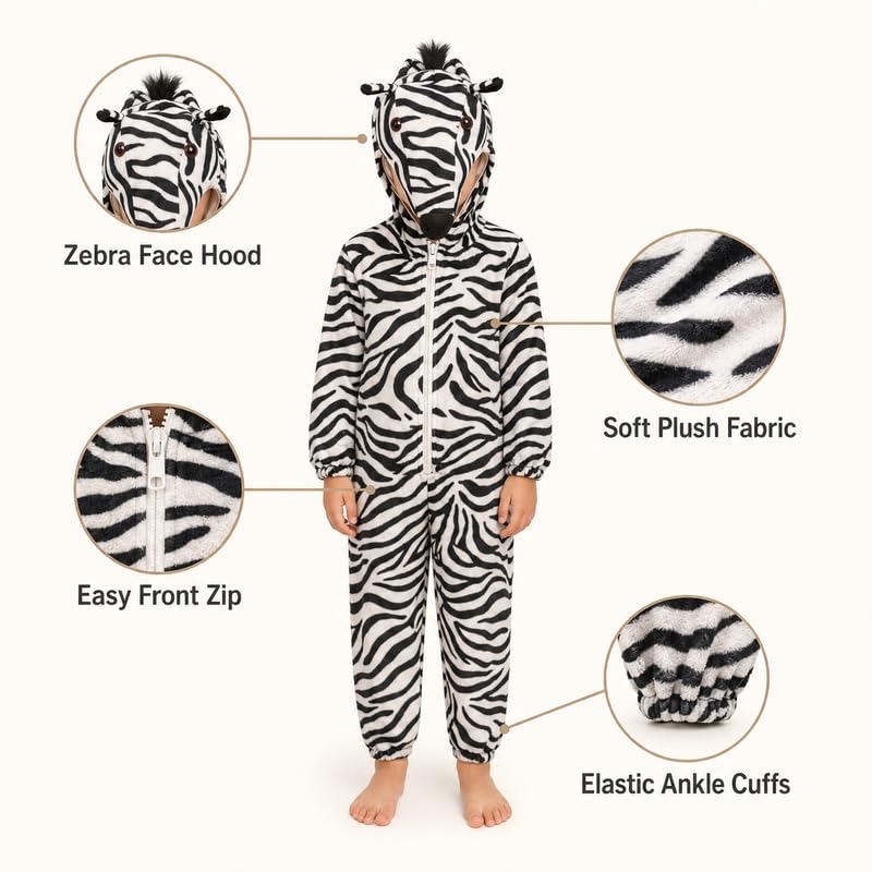 Image of Animal Costume for Kids | Plush Fancy Dress Costume for Boys & Girls |School Fancy Dress, Annual Day, Jungle Theme, Role Play, Halloween & Birthday Party