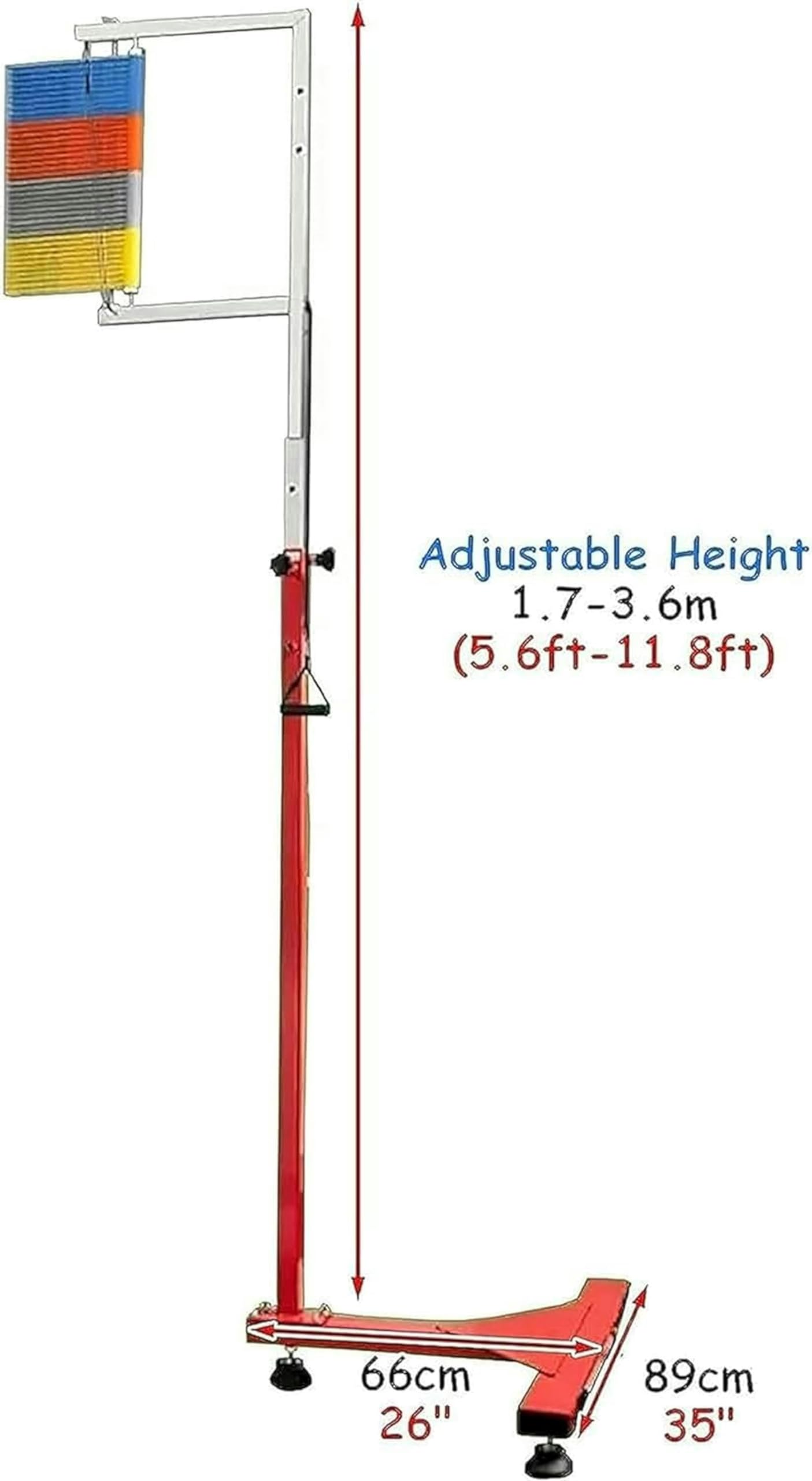 Sprungkraftmesser, verstellbarer Vertikalsprungtester für Erwachsene und Jugendliche, 1,7–3,6 m Basketball-Sprungtrainer, präzises Messinstrument für die Sprungkraft, zur Verbesserung der ve