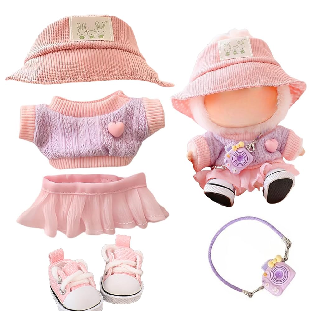 Ropa Para Muñecas Labubu De 17 Cm – Mono Y Sombrero, Accesorios De Vestir Para Peluches (Muñeca No Incluida)