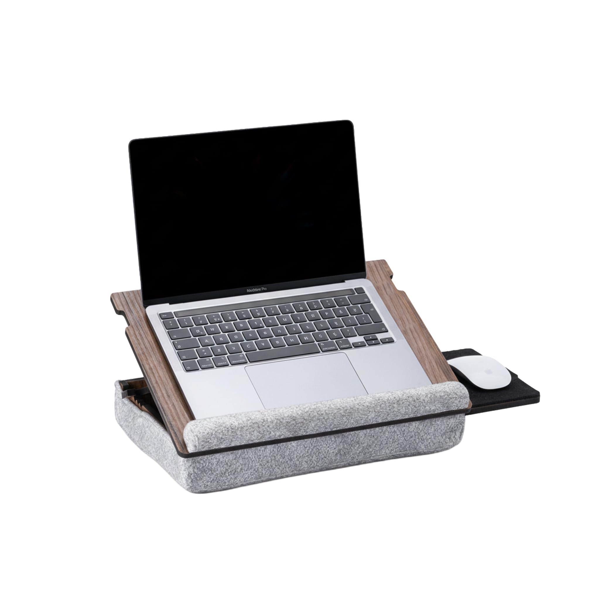 Vigo Wood Laptopkissen - Laptray mit Kissen, Laptop Tisch für Sofa, Lap Desk , Verstellbarer Ständer für Bett, , Tray (Walnuss)
