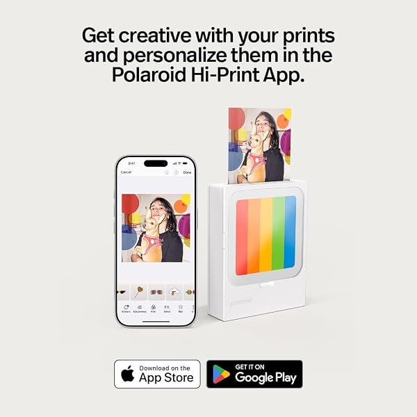 Polaroid - HiPrint 3x3 (7,6 cm x 7,6 cm) Paquete Impresora fotográfica Bluetooth de Bolsillo Blanca + 60 Hojas - 5