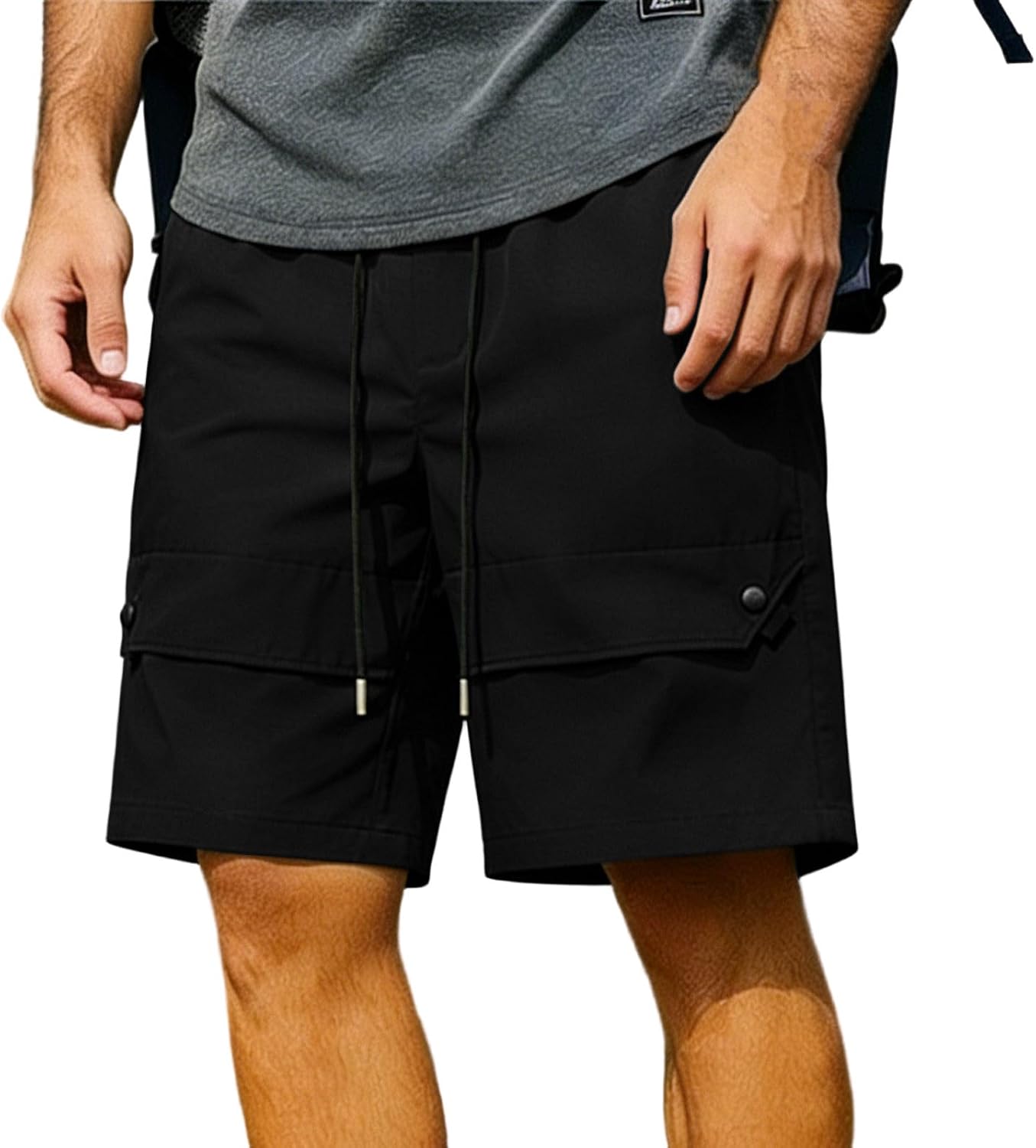 Casual Workout Shorts for Men:Fashion Elastic Wasit Loose Fit Summer Trousers with Pockets Hiking Fishing
