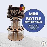 Vista 15 de Lumber Reveal USA Mini Liquor Bottle Cake Display Shelf for 21st Birthday or Other Ages Hand Assembled and Laser Cut Happy Birthday and 21 Mini