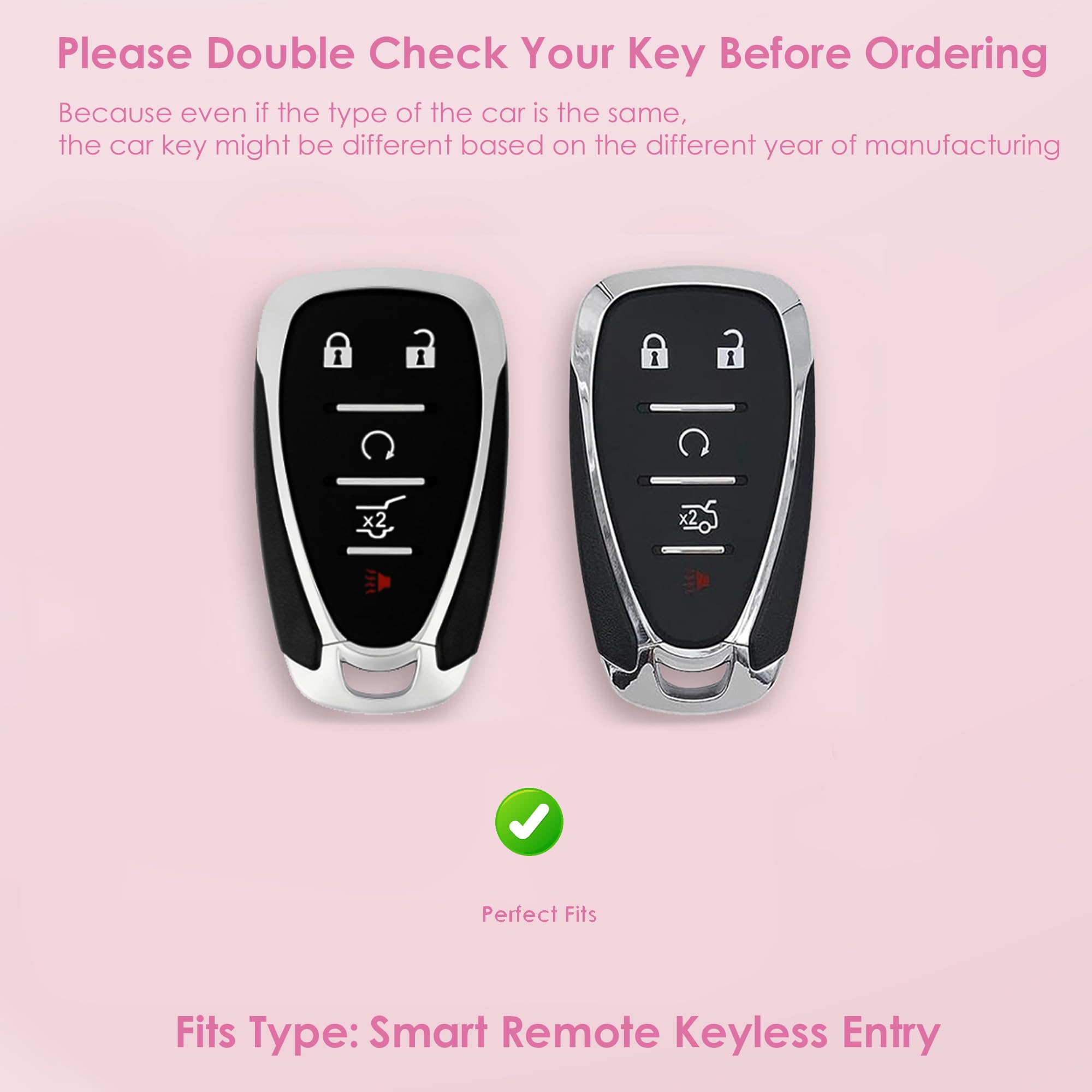 5-Button Diamond Bling Key Fob Cover – TPU Shell With Keychain For Chevy Equinox, Camaro, Buick - View #10