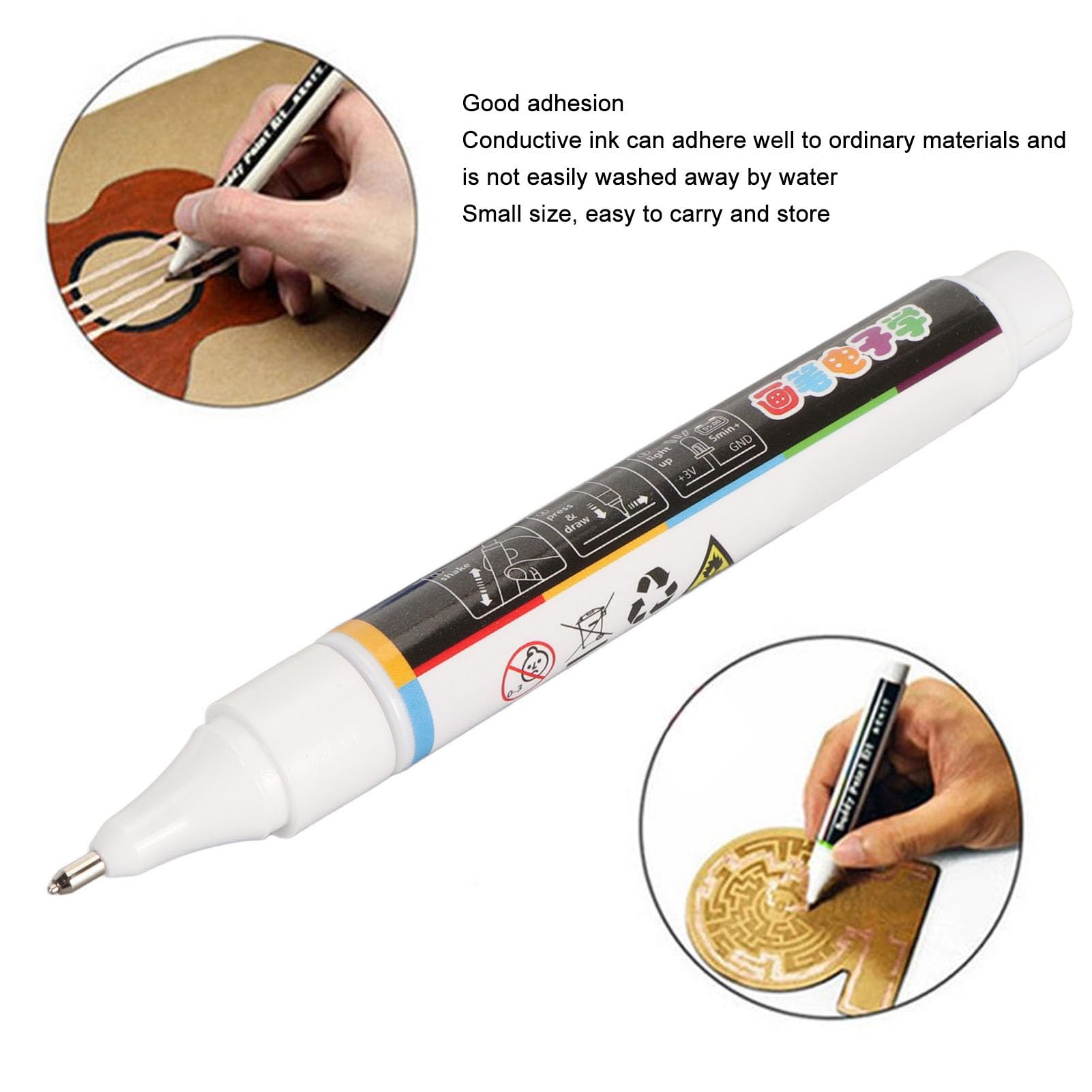 Conductive Pen, 6ML Circuit Repair Quick Drying Conductive Ink Pen, Conductive Pen Ink Paint Remote Control Keyboard Circuit Repair Physics for Science Experiment (Gold)