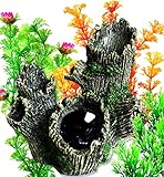 Ornamente für Aquarien, OrgMemory Aquarium Deko, Baumstamm, Fisch Tank Dekoration mit Pflanzen