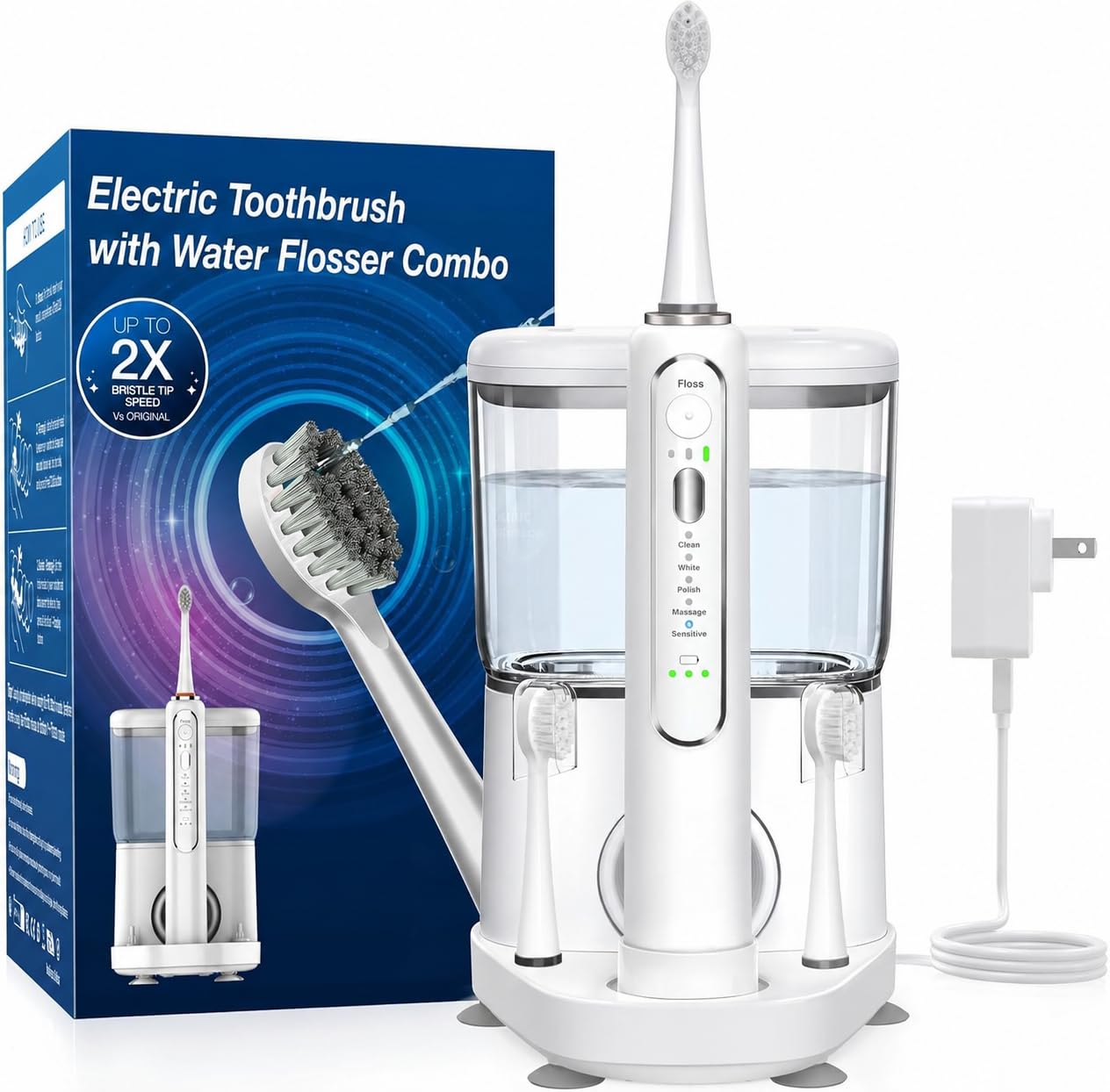 ZoCCee 3-in-1 Electric Toothbrush and Water Flosser
