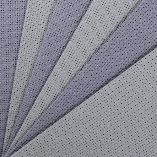 Image of KCS 6 pc of 12 inch x 18 inch(30cmx45cm) 14CT Counted Cotton Aida Cloth Cross Stitch Fabric (Light Grey+Light Steel Grey)