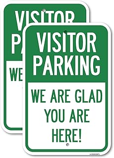(2 Pack) Parking Area Sign Visitor Parking - We Are Glad You Are Here! | 12