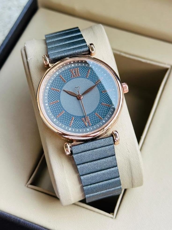 Image of EVRGLOW Analogue Wrist Watches for Women's Luxury Dial with Roman Marker Round Dial Stainless Steel Watch