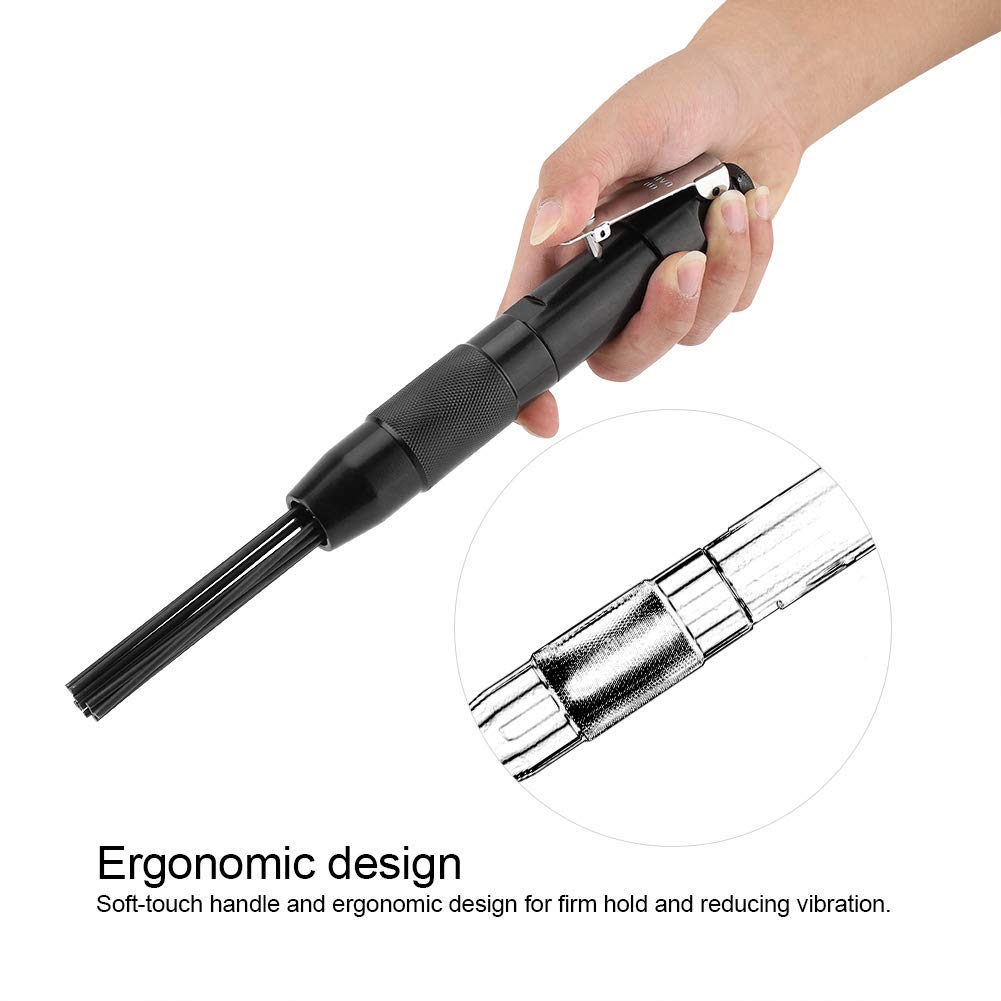 Strumento Pneumatico per rimozione ruggine Rettifica Sbavatura, Ablatore per Aghi Scaler per Aghi con 12 aghi in acciaio al carbonio, 1/4", 4400rpm, 90PSI