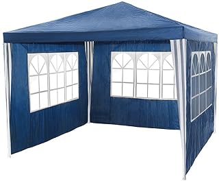 PE Garden Gazebo Marquee Canopy Party Tent 3 x 3m 120g Waterproof Outdoor Gazebo (Blue)