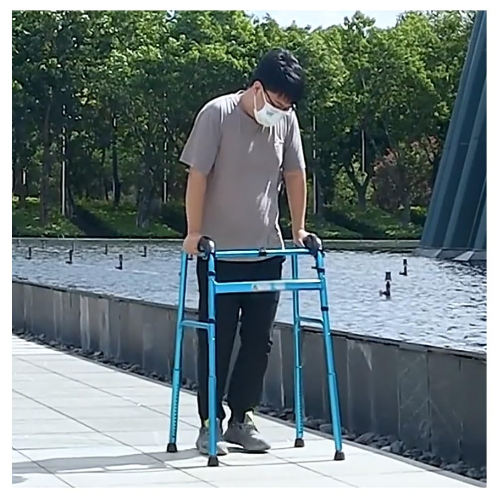 exproyzk Deambulatore Regolabile per Salire Le Scale – Struttura Pieghevole in Alluminio, Supporta Fino A 300 Libbre, per Anziani, Disabili E Persone con Ridotta Mobilità