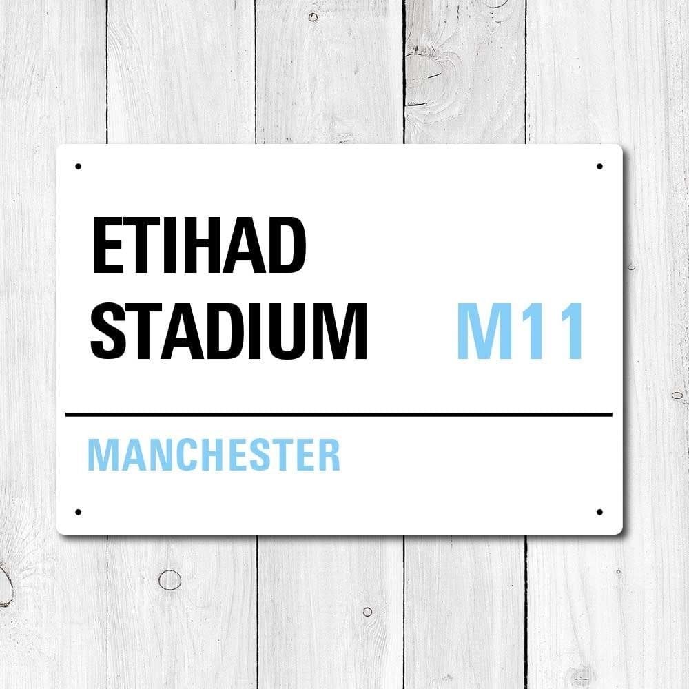 Yelaceccb Etihad Stadium, Manchester, Metal Sign Metal Street Sign 8X12 Inches