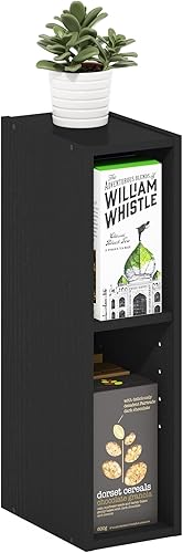 Furinno Fulda - Estantería estrecha de 2 niveles, estantería con estante de almacenamiento de 6 pulgadas de ancho, 9.3 x 5.9 x 21.2 pulgadas, para