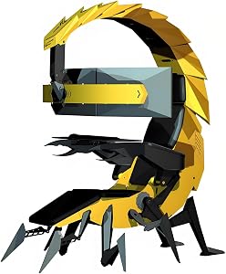 Generic Scorpion Gaming Chair, Modern Office & Gaming Chair, Yellow, Faux Leather, Steel Frame, Adjustable Armrest & Keyboard Tray, Hidden Cup Holder