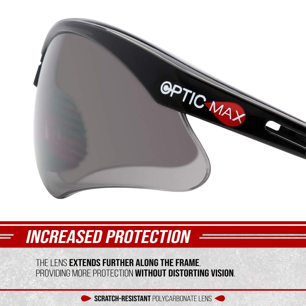 Glove Station Optic Max - Gafas de seguridad para hombres y mujeres, antivaho y resistentes a los arañazos, protección ocular para disparo, caza y construcción, marco flexible, 12 pares