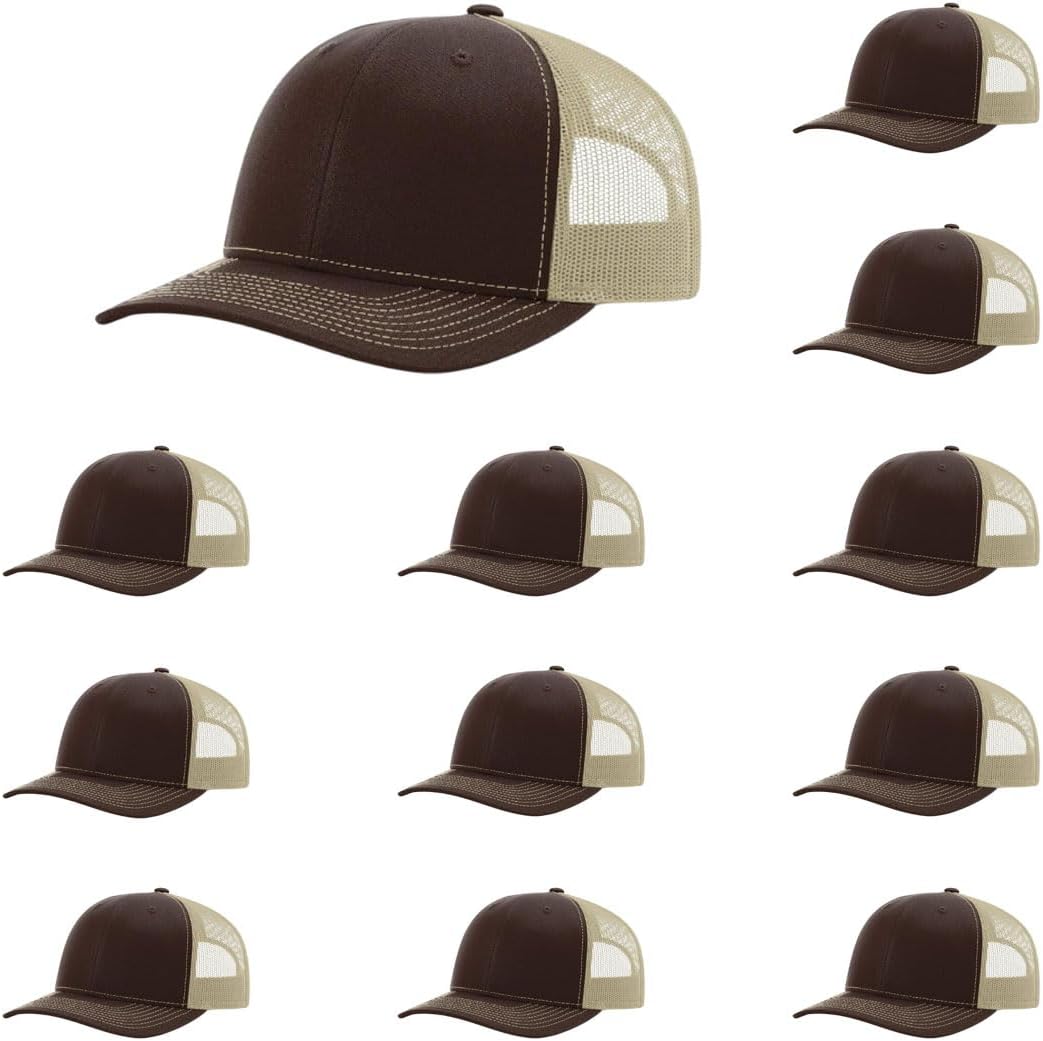 Richardson 112 Plus Trucker Hat Adjustable Elastic Sweatband Mesh Cap OSFM