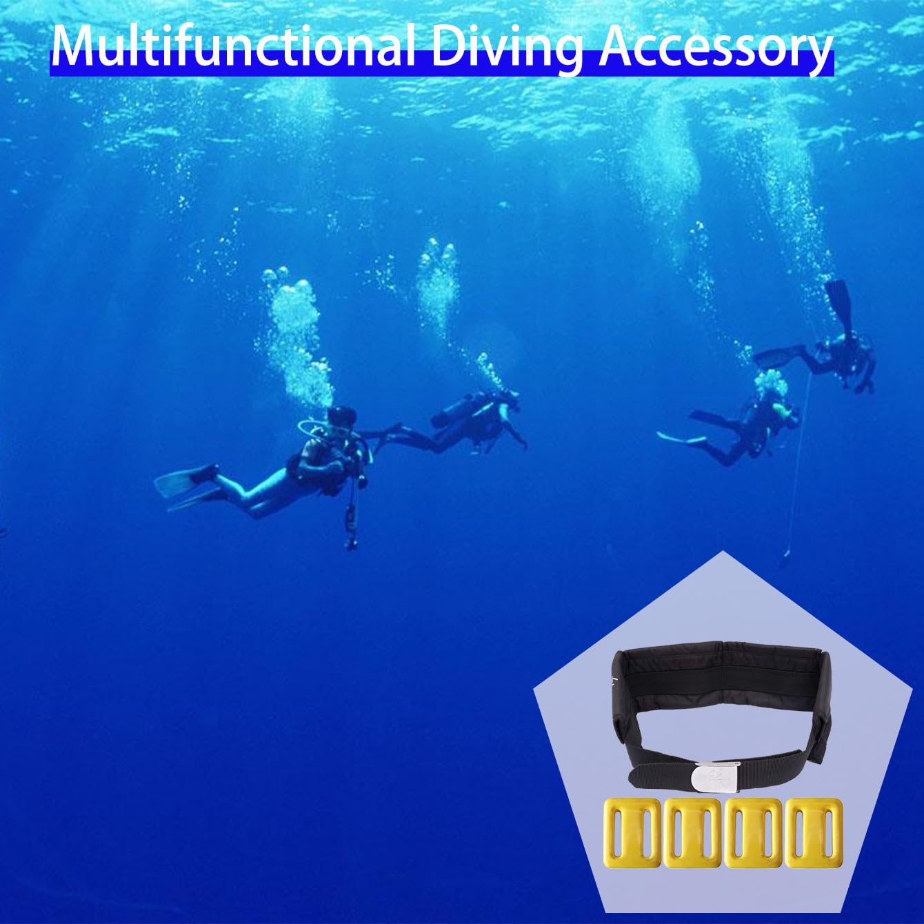 Pas do nurkowania z ciężarkami, 4 szt. 0,5 kg obciążniki do nurkowania z 4 kieszeniami z klamrą szybkiego zwalniania, akcesoria do nurkowania freediving - pasuje do talii 81 cm do 132 cm