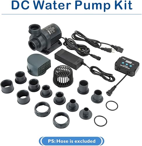 Miniatura 6 de Hygger Bomba de agua de 24 V CC con controlador de pantalla LCD, bomba de retorno de acuario de agua salada en líneasumergible de 1720 GPH para