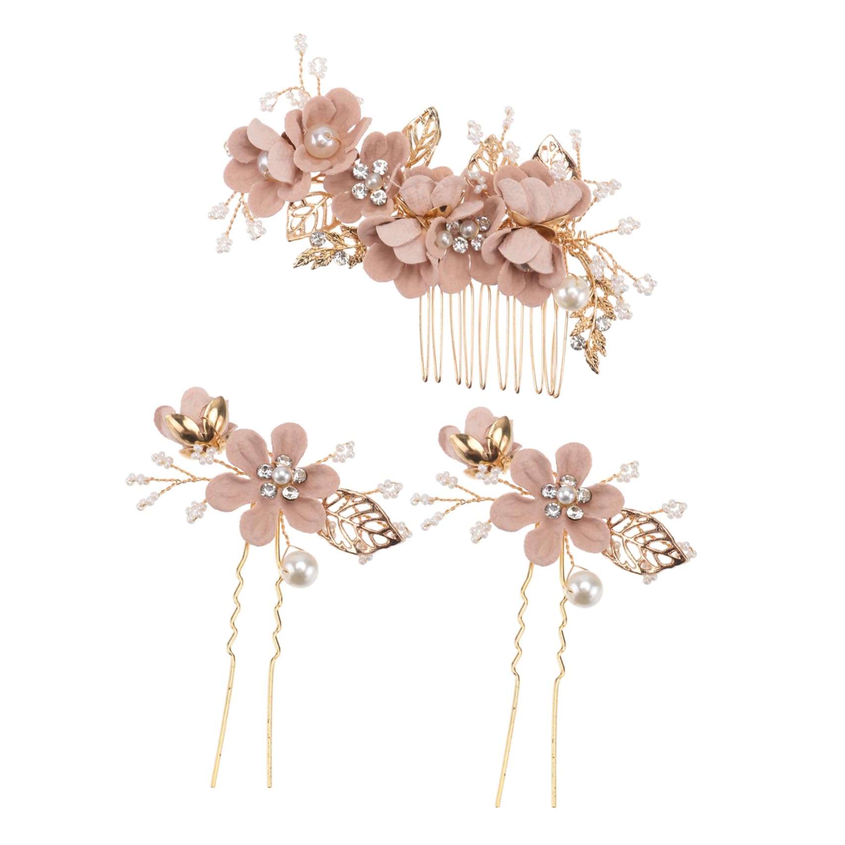 DOITOOL 9pièces Peigne De Mariage Avec Fleurs Et Perles Accessoires De Coiffure Élégants Pour Femmes Et Mariées Pour Cérémonies Soirées Et Photos