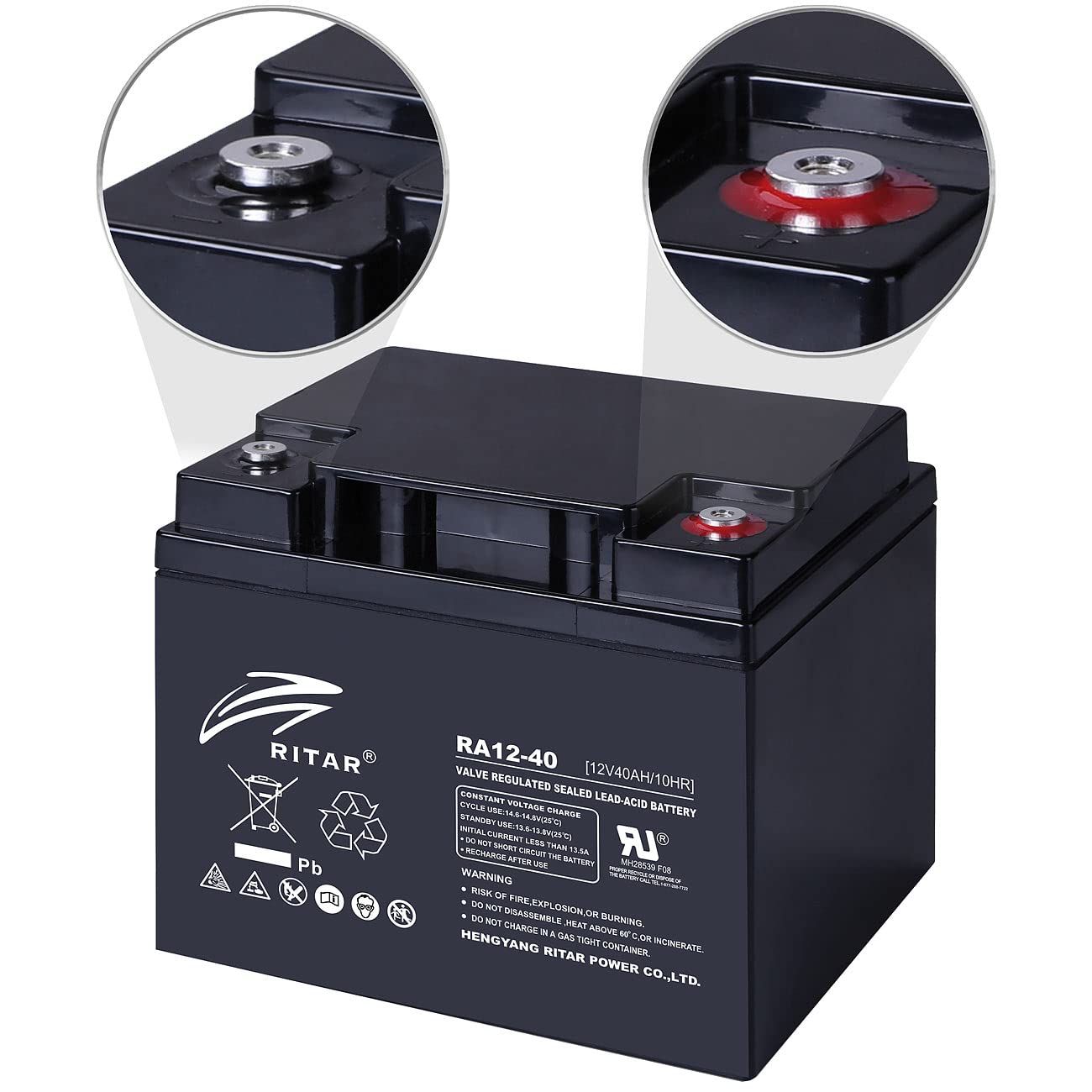 Batterie au plomb 12 V / 40 Ah avec borne à vis M6-480 Wh [reVolt]