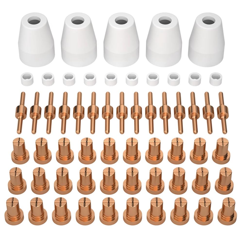 UDSKNV[KSL 60PCS PT-31 Plasma Cutting Tip Electrode & Nozzle Kits Consumables Accessories for CUT40 50 Plasma Cutter Tools