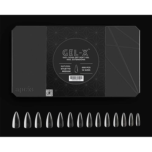 Miniatura 2 de Apres Gel-X Natural Stiletto Medium 2.0 Caja de puntas 14 tamaños 600 PCS  Kit de extensión de uñas Apres Gel-X