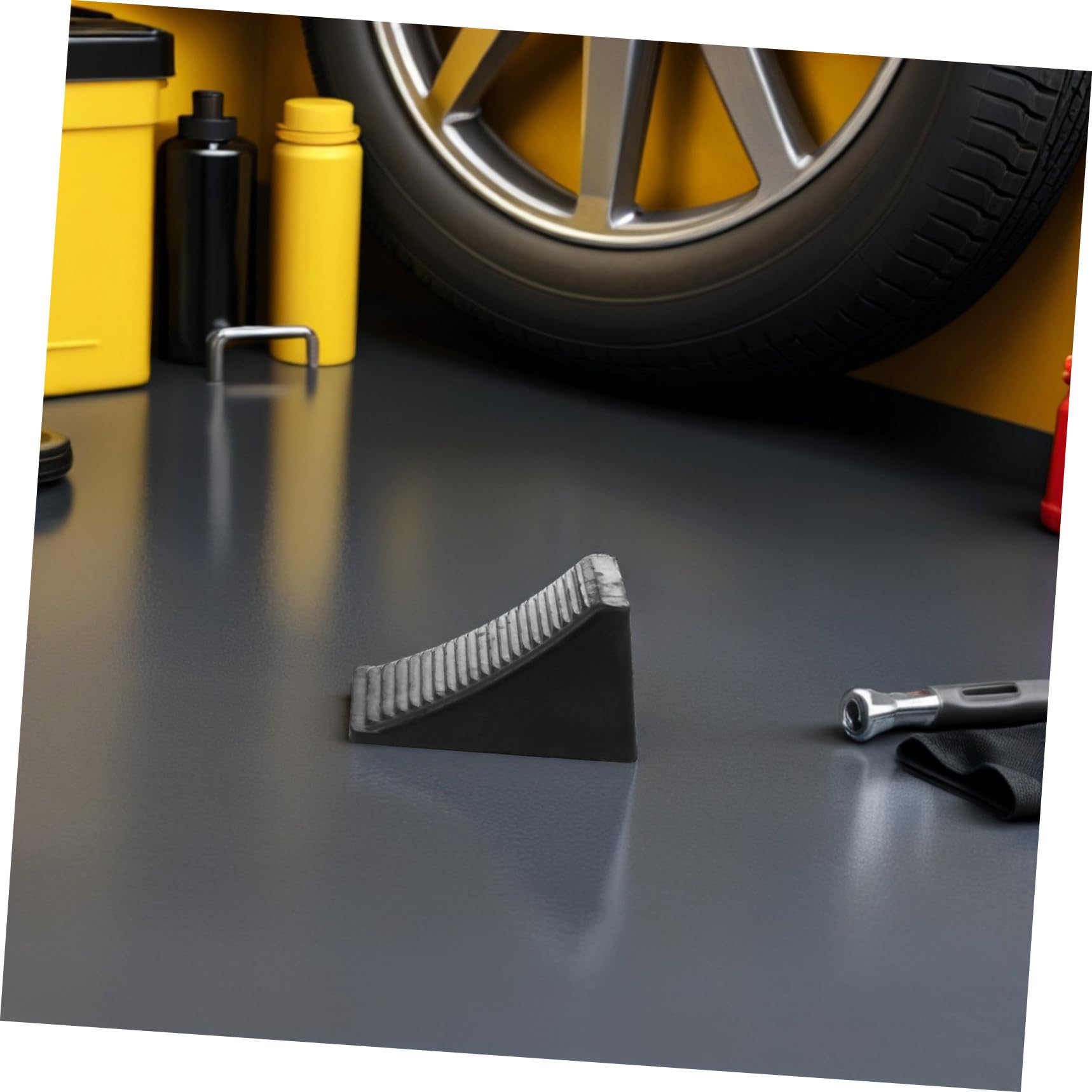 BESTYASH Unterlegkeile Schwarz 2 Stück aus Solidem Gummi rutschfest und Robust Praktische Radkeile für Anhänger und LKW für Reifenachsen für Sichere Parkposition