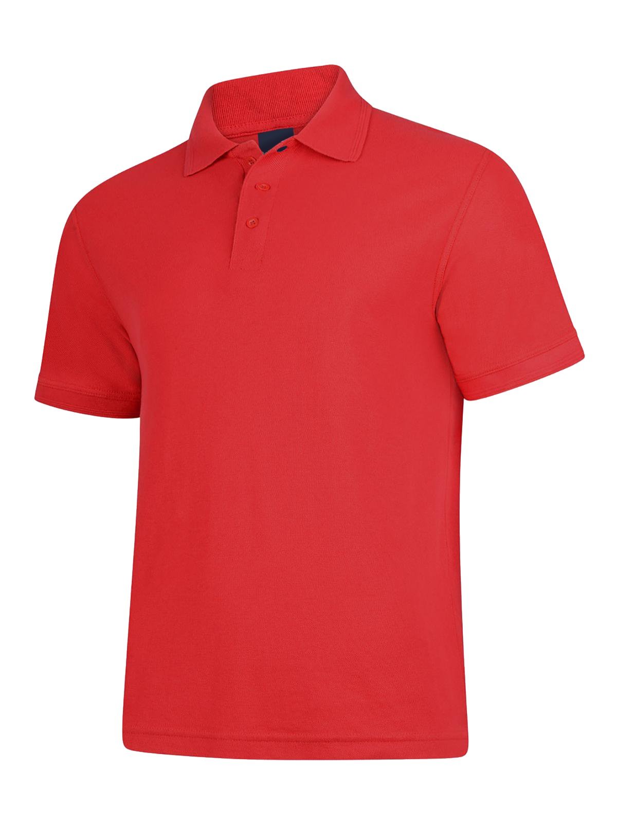 Uneek Clothing Men's Heather Grey Deluxe Poloshirt - Red - X Large