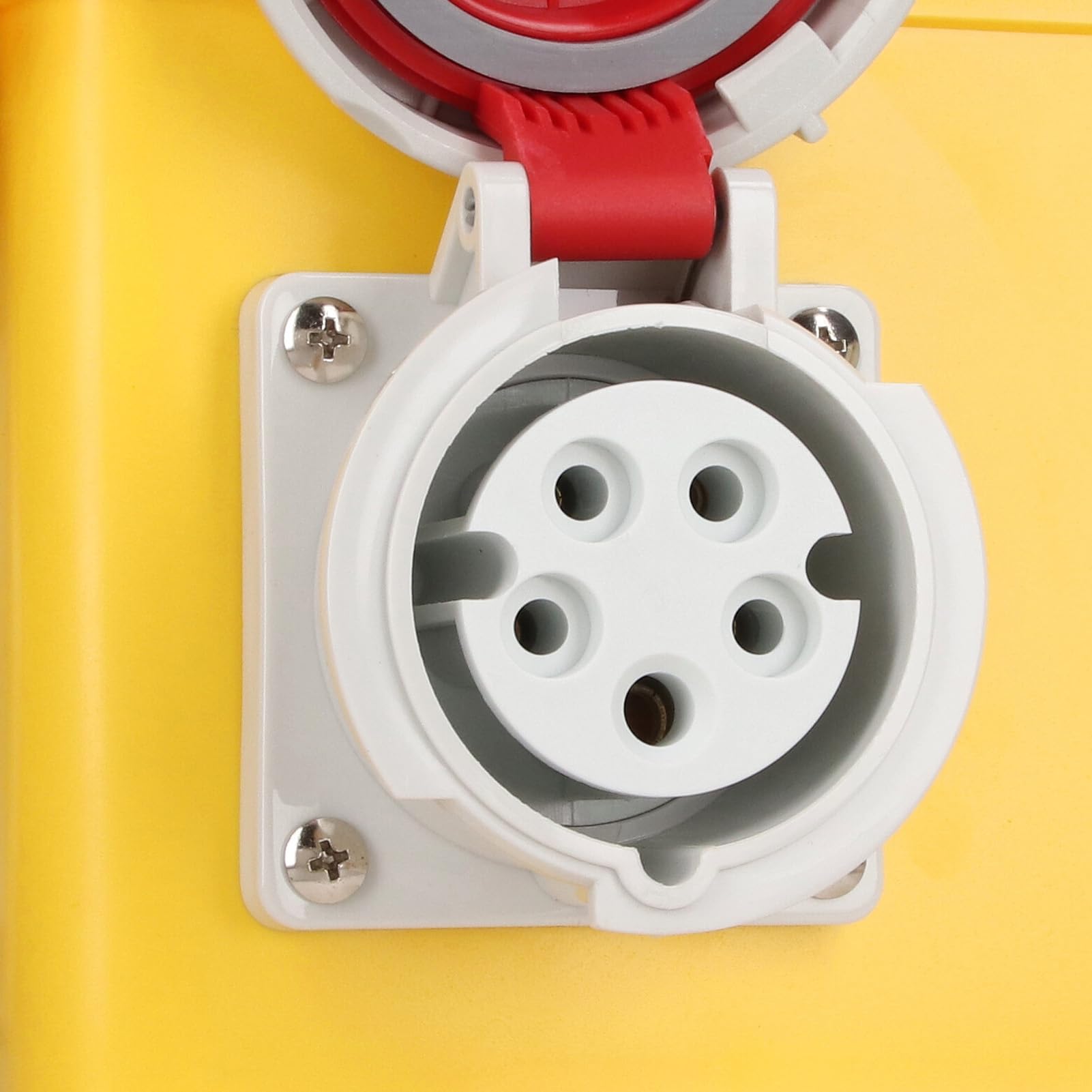 Scatola di Distribuzione Prese PC Scatola Presa Mobile Industriale con 2 Prese CEE 16A a 3 Fori e 2 X 5 Fori Interruttore CEE IP67 IP65 32A per Uso Temporaneo dell'energia in Cantiere